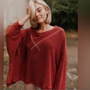 Free People We the Free ~ Come Again Long Sleeved Tee Cotton